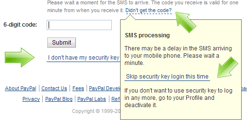 PayPal Skip Security Key